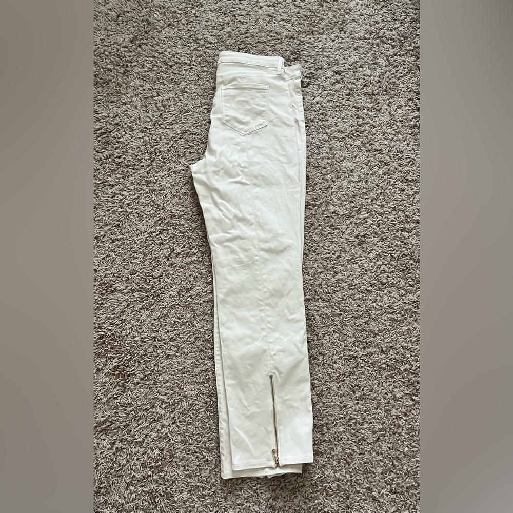 L’AGENCE Ginny High Rise Straight Leg Jeans French Vanilla coated - Picture 16 of 16
